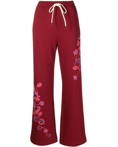 PS by Paul Smith Poppies-print Track Pants - Red