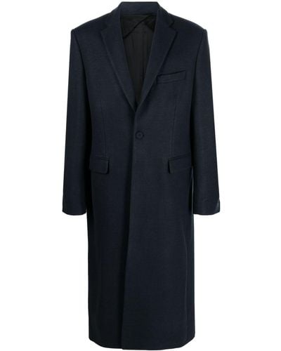 424 Einreihiger Mantel aus Filz - Blau