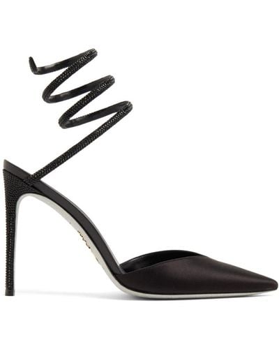 Rene Caovilla Cleo Crystal 105mm Court Shoes - Black