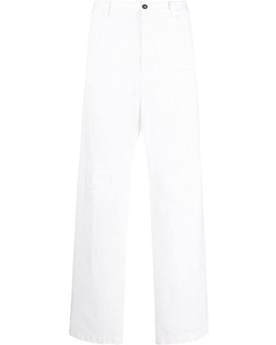 DSquared² Pantalones rectos con logo estampado - Blanco
