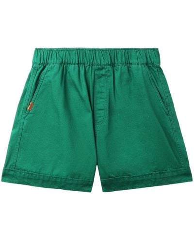 Chocoolate Logo-patch Cotton Shorts - Green