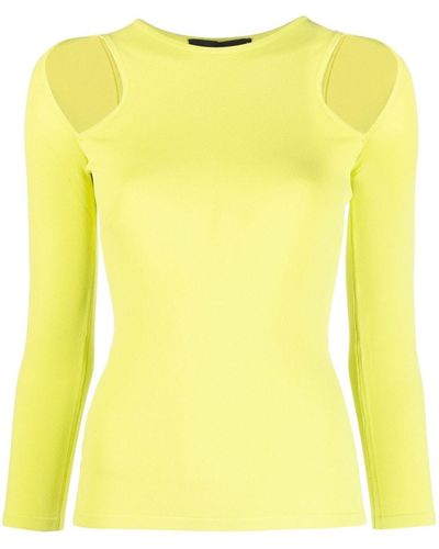 DSquared² Shoulder Cut-out Knit Top - Yellow