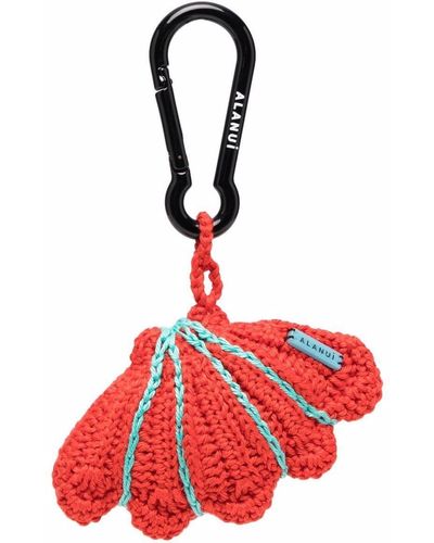 Alanui Crochet Shell Keyring - Red