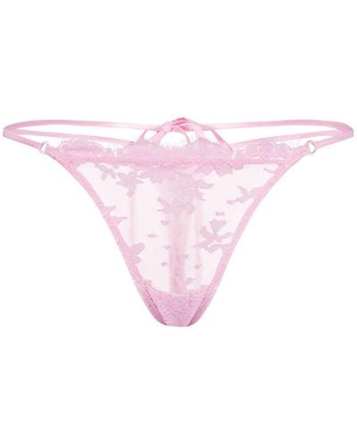 Kiki de Montparnasse Jolie Lace-trim Thong - Pink