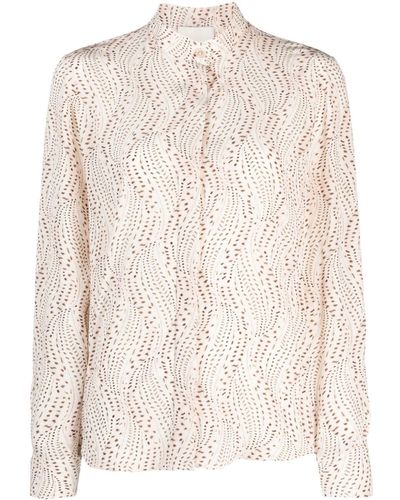 Isabel Marant Blouse Met Abstracte Print - Naturel