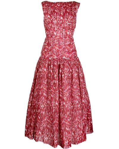 Rachel Gilbert Poppy Printed Midi Dress - Red