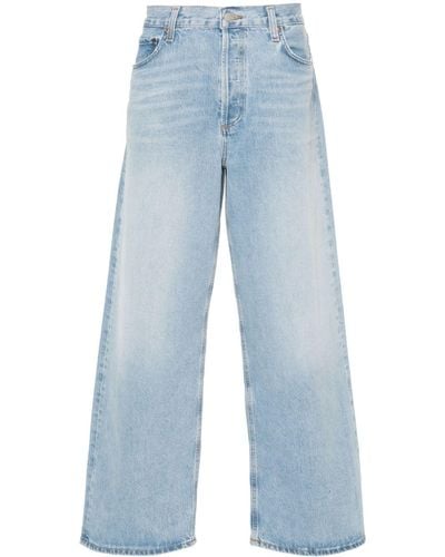 Agolde Halbhohe Straight-Leg-Jeans - Blau