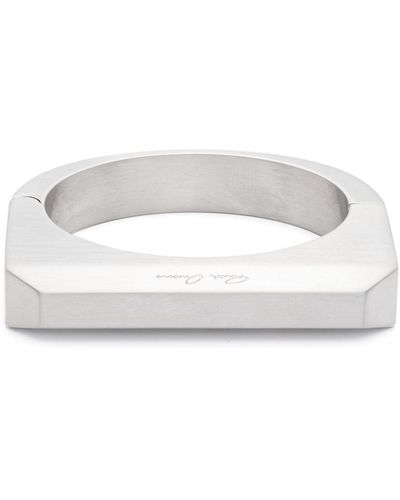 Rick Owens Logo-engraved Brushed Bracelet - White