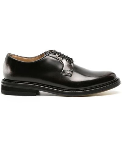 Doucal's Lace-up Leather Oxford Shoes - Black