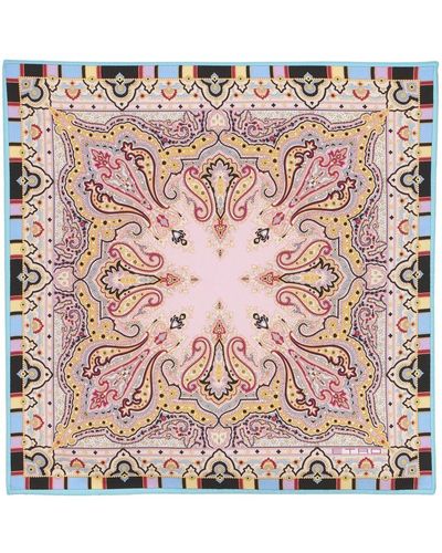 Etro Paisley-print Silk Pocket Square - Pink