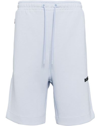 BOSS Logo-embroidered drawstring shorts - Blau