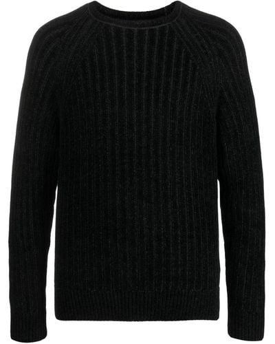 Patrizia Pepe Chenille-texture Long-sleeved Sweater - Black