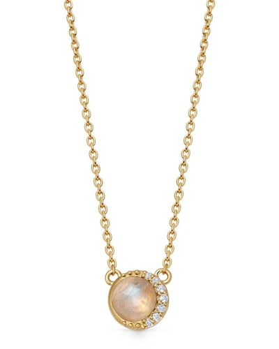 Astley Clarke 18kt Gold Vermeil Luna Moonstone Pendant - Metallic