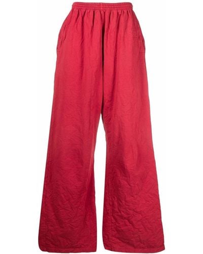 Balenciaga Pantalones anchos de talle medio - Rojo