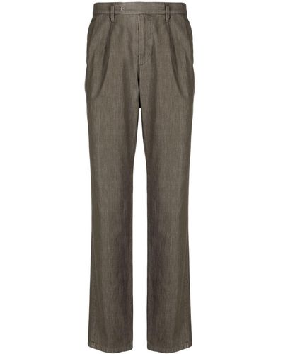 MAN ON THE BOON. Pleated Straight-leg Trousers - Grey