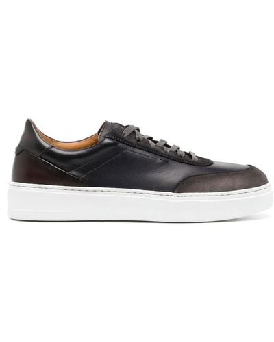 Magnanni Leather Low-top Trainers - Blue