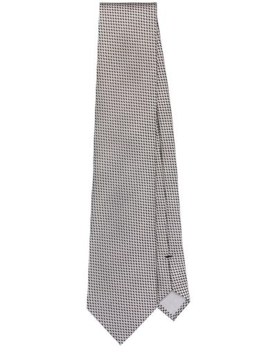 Tom Ford Geometric-pattern Print Silk Tie - Grey