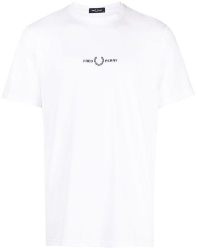 Fred Perry T-Shirt mit Logo-Print - Weiß