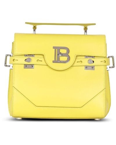 Balmain B-buzz 23 Leather Shoulder Bag - Yellow