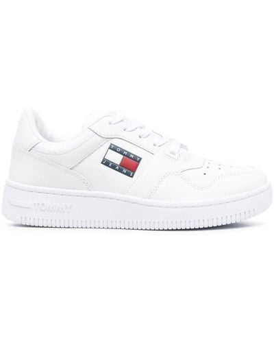 Tommy Hilfiger Logo Patch Lace-up Sneakers - White