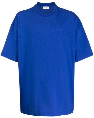 Off-White c/o Virgil Abloh T-shirt Met Logo - Blauw