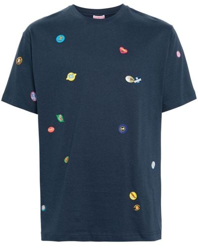 KENZO Katoenen T-shirt Met Doodskopprint - Blauw