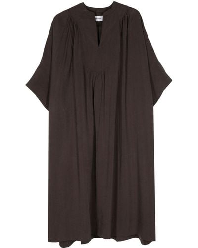 Yves Salomon Pleat-detail Dress - Black
