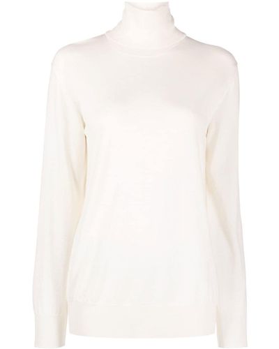 Jil Sander Roll-neck Wool Sweater - White