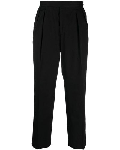 Paul Smith Pressed-crease pleated straight-leg trousers - Nero