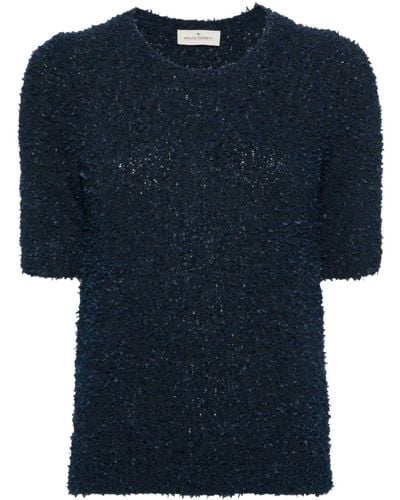Bruno Manetti Short-sleeve Knitted Top - Blue