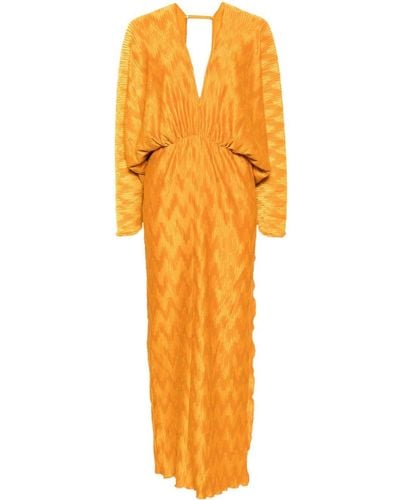 L'idée Riviera Chevron Gown Dress - Orange