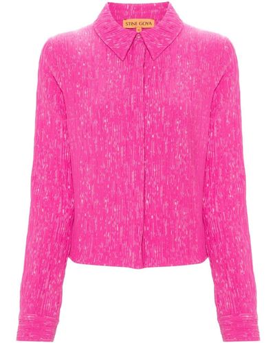 Stine Goya Lilla Crinkled Shirt - Pink