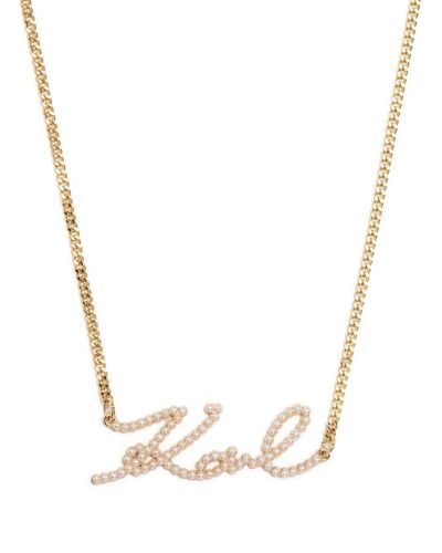 Karl Lagerfeld Collier K/Signature à perles - Blanc