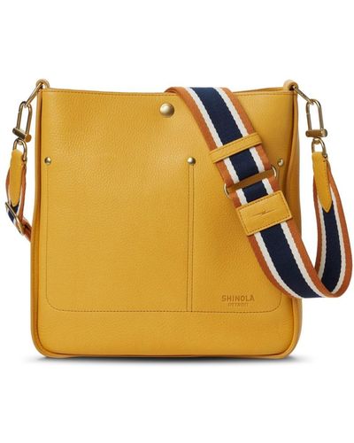 Shinola Sac à bandoulière The Pocket en cuir - Jaune