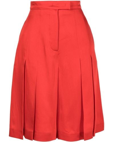 Giambattista Valli Jupe-culotte à design plissé - Rouge