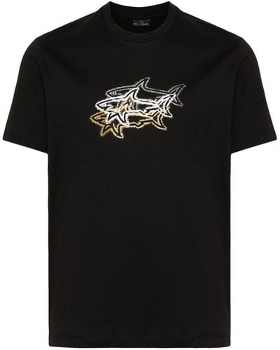 Paul & Shark T-Shirt mit Logo-Print - Schwarz