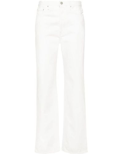 Totême Halbhohe Straight-Leg-Jeans - Weiß