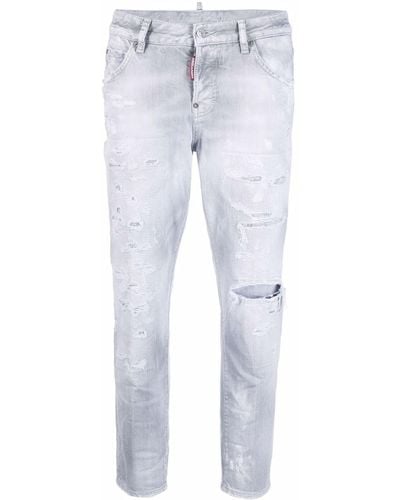 DSquared² Taillenhohe Cropped-Jeans - Grau