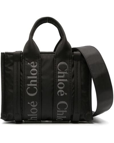 Chloé Small Black Woody Tote Bag