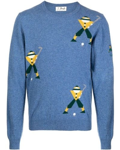 Pringle of Scotland George Golf Intarsia-knit Sweater - Blue