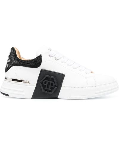 Philipp Plein Rhinestone-embellished Low-top Sneakers - White