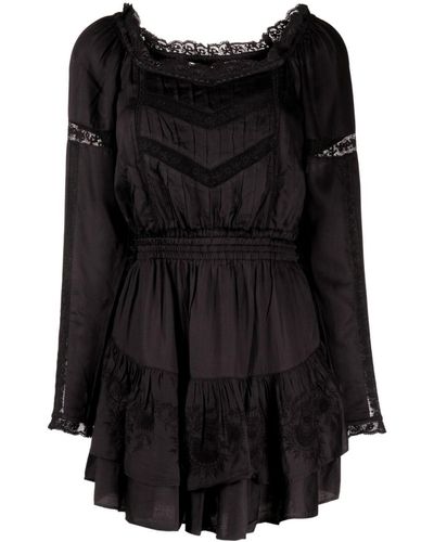 LoveShackFancy Mini-jurk Met Kanten Detail - Zwart