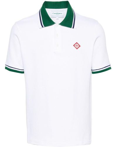 Casablancabrand Poloshirt mit Logo-Patch - Weiß