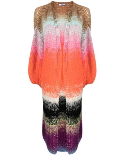 Maiami Gradient-effect Chunky-knit Cardi-coat - Pink