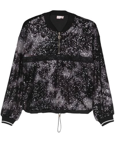 Liu Jo Logo-tape Sequined Sweatshirt - Black