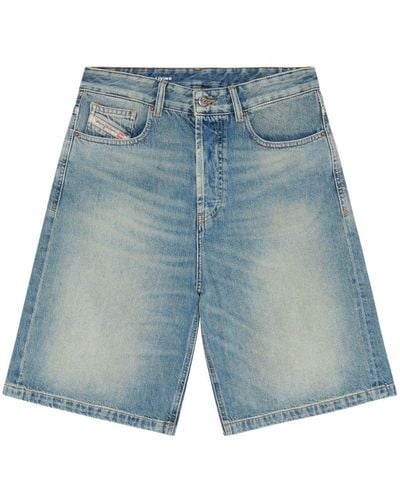 DIESEL De-sire Washed Knee-length Shorts - ブルー