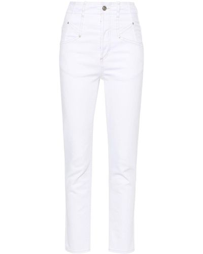 Isabel Marant Vaqueros skinny Nilane con costuras - Blanco