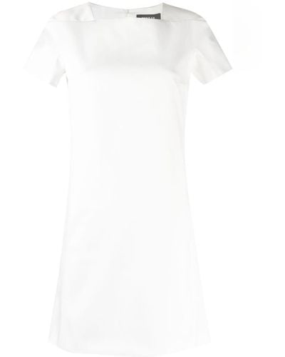 Paule Ka Satin-finish Square-neck Dress - White