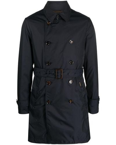 Moorer Double-breasted belted trench coat - Negro