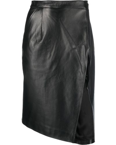 Vetements Asymmetric Leather Skirt - Grey